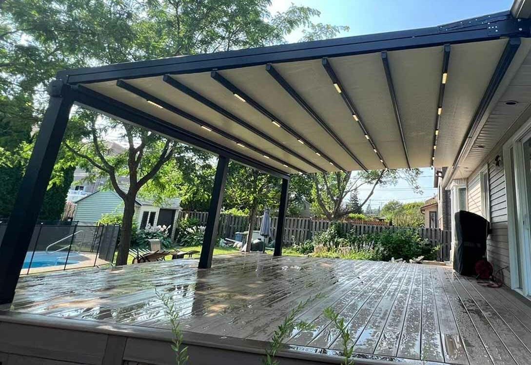 pergolas in montreal, laval, dorval by auvent royal awnings, sun shade